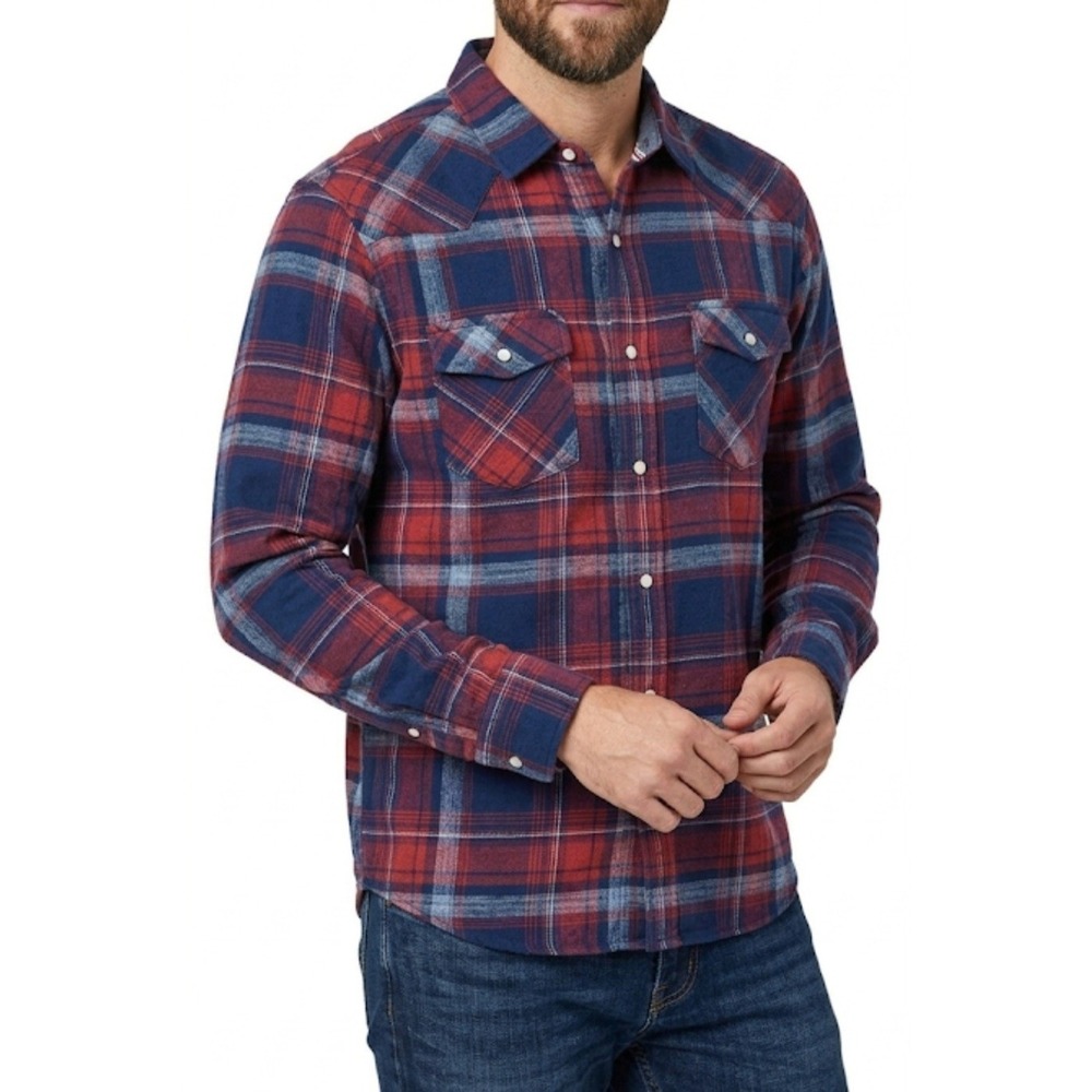 Flag & Anthem Mens Western Shirt Plaid Snap Button Up M Multicolor Shirt NWT